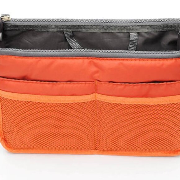 Handbag Organizer/ Purse Insert /Cosmetic Tote Bag/ Drawers/ Orange - NWT - Picture 5 of 10